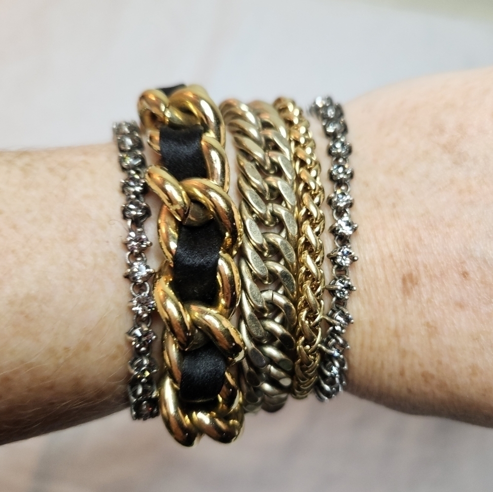Juicy Couture Gold Rhinestone Chain Bracelet